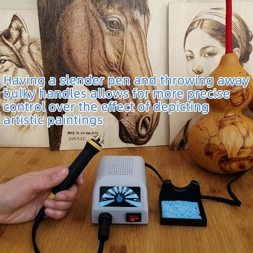 FIRElood LH20 Wood Burning Kit,Wood Burning Tool, Adjustable Temperature Wood Burner Kit,professional wood burning kit for Adults Beginners Craft,pyrography pen Comes With 30Pyrography Wire Tips thumbnail 6