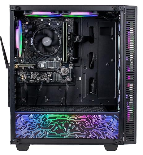 XUM Titan Prebuilt Gaming PC: AMD Ryzen 5 5500GT, Radeon Vega 7 Integrated Graphics, 16GB DDR4 RAM, 256GB NVMe SSD, 1TB HDD, 500W PSU 80+ Bronze, aRGB, WiFi 5, Windows 11 Home, Entry Level, Black Case thumbnail 4