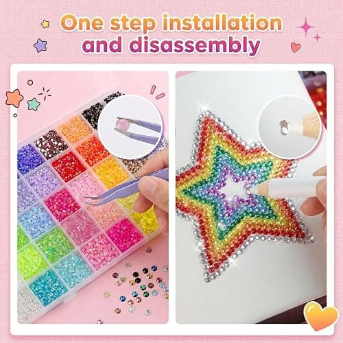 hautllaif 32000pcs Nail Art Rhinestones,40 Colors Bedazzling Kit，3mm Resin Flatback Rhinestone Kit with Tweezers & Pickup Pen,Bedazzler Kit for DIY Crafts,Nail Gems thumbnail 3