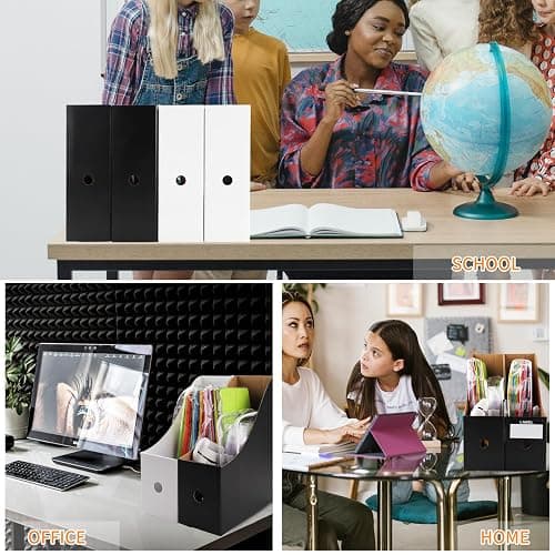 Foydream Zeitschriftenhalter Kraftpapier, 10 Stück A4 Zeitschriftensammle Aktenhalter Schreibtisch Stehsammler Pappe Schreibtisch Organizer für Datei Ordner Schreibwaren Bürobedarf thumbnail 4