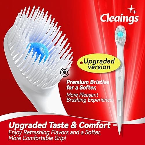 cleaings® Mini Disposable Toothbrush Set with Toothpaste – Travel Essentials, Portable Toothbrush for Women & Men, Camping, Road Trip, Vacation, 24 Count-Mix Flavor（Pack of 1） - Mix Flavor - 1 thumbnail 2
