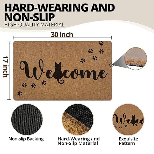 Cute Black Cat Paws Welcome Door Mat  thumbnail 3