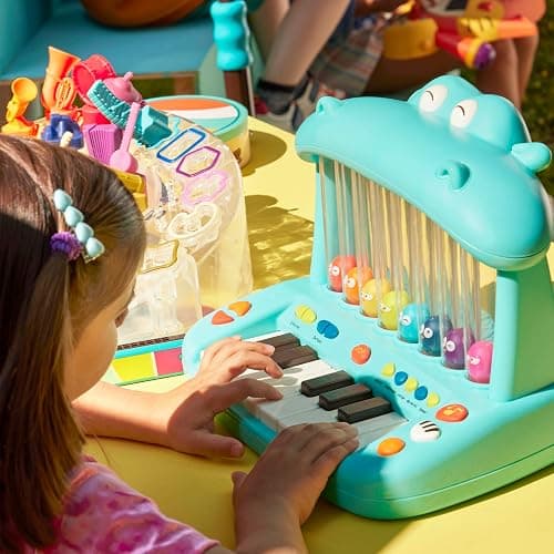 B. toys – Hippo Pop – Musical Toy Keyboard – Play Piano – Songs, Sounds & Lights – Musical Instrument for Toddlers, Kids – 12+ Months thumbnail 2
