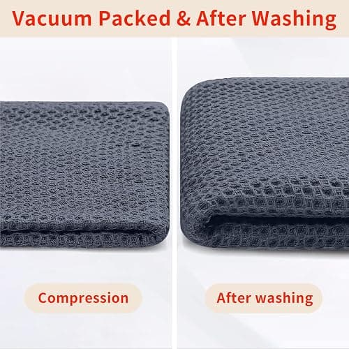 Homaxy 100% Cotton Kitchen Towels and Dishcloths Set, 12 x 12 Inches and 13 x 28 Inches, Set of 12 Bulk Kitchen Towels Set, Ultra Soft Absorbent Dish Cloths for Washing Dishes, Dark Grey thumbnail 8