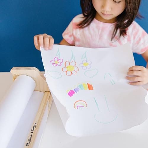Melissa & Doug Wooden Tabletop Paper Roll Dispenser with 12” x 75-Foot White Bond Paper & Roller, Art Supplies for Drawing, Painting, Crafting & Origami, Arts & Crafts Supplies for Kids Ages 3+ thumbnail 7