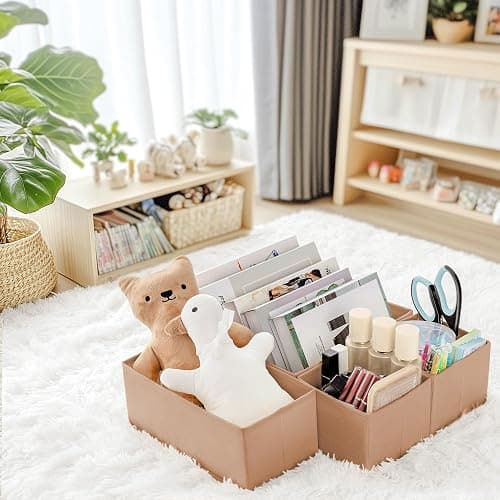 Criusia Drawer Organizer Clothes, 10 Pack Dresser Organizer for Baby Clothes, Underwear, Sock- Foldable Closet Organization and Storage Dividers Bins for Nursery, Bedroom (Brown) thumbnail 2