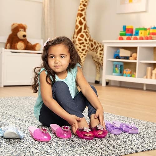 Melissa & Doug Role Play Collection - Step in Style! Dress-Up Shoes Set (4 Pairs), Multicolored, 11" x 12" x 4.5" Packaged thumbnail 7