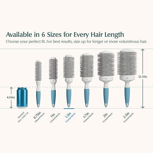 Professional Round Brush for Blow Drying - Small Ceramic Ionic Thermal Barrel Brush for Sleek, Precise Heat Styling and Salon Blowout - Lightweight Round Hair Brush (Barrel 1.3 inch, Bristle 2 Inch) thumbnail 3