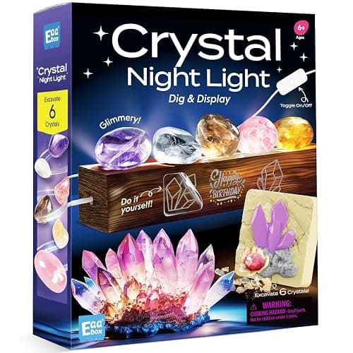 Gamerside Gemstone Dig Kit & Display Crystal Night Light for Kids, Dig Up 6 Genuine Rocks and Minerals, Gem Digging Kit for Kids Age 6-12, Educational Science Kit Birthday Gifts for Boys and Girls - Image 1