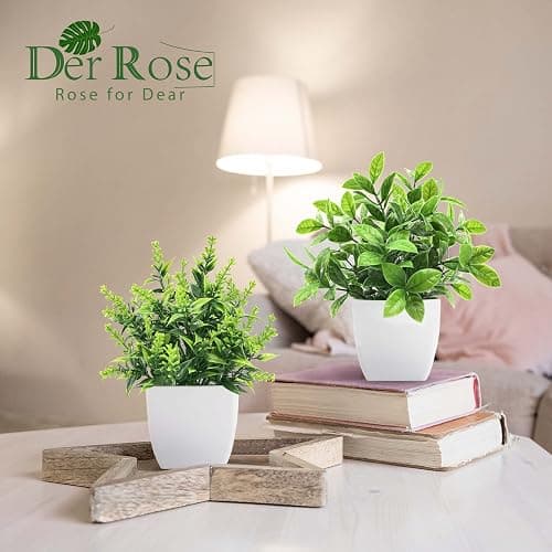 Der Rose 8 Packs Fake Plants Small Artificial Faux Plants for Home Office Desk Accessories Farmhouse Bathroom Bedroom Decor Indoor thumbnail 5