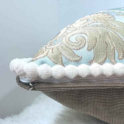 SZHELEJIAM Pillow Covers Set of 2, Jacquard Vintage Embroidered Pillow Cover, Soft Comfortable to the Touch Sofa Decorative Cushion Cover for Living Room, Bedroom, Balcony 18.8x18.8 Inch Blue thumbnail 4