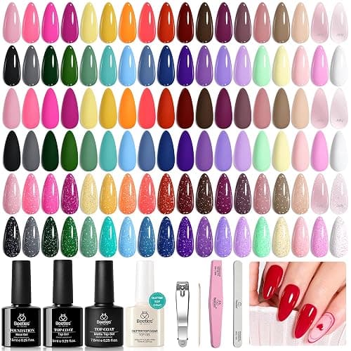 Beetles Gel Nail Polish Set - 36 Colors Nature's Tales Nail Colors Kit with Glossy & Glitter Top Coat, Soak Off UV LED Nail Gel Kit, Long Lasting Nail Art for DIY Home Salon Manicure Gift for Women - Image 1