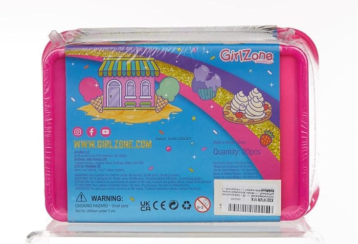 GirlZone Ice Cream Shop Play Sand Kit - Sensory Play for Kids - Magnetic Sand Toys for Creative Fun - 2 lb, Multicolor, 22 Pieces, Ages 7+ thumbnail 12