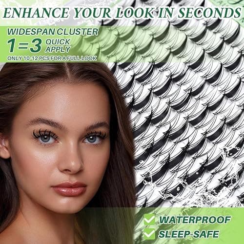 LASHSUN Fairy Lash Clusters Kit Manga Lash Wet-Look Spiky DIY Home or Travel Cluster Eyelash Extensions Pestañas Postizas Naturales Invisible Lash Band+Lash Bond&Seal,Tweezers (Fairy Kit) thumbnail 4