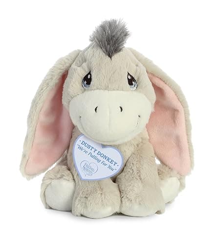 Aurora Precious Moments 7.5" Dusty Donkey Adorable Plush | Signature teardrop eyes with heart-shaped inspiration tags - Image 1