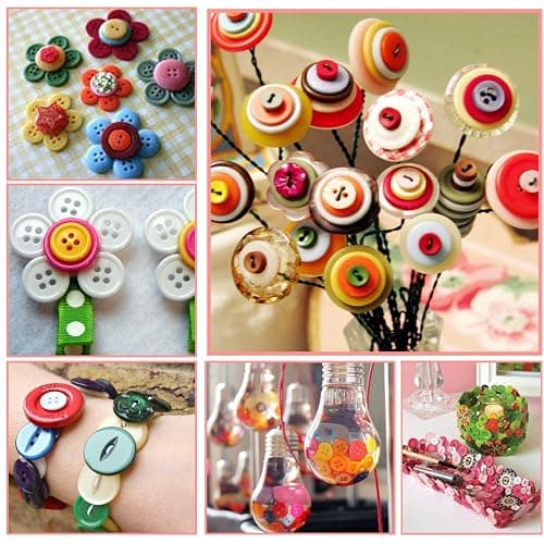Trimming Shop Round Resin Buttons 2 & 4 Holes Assorted Mixed Colours and Sizes For Sewing Craft, Children’s Handmade Decoration, DIY Project, 50g, Mixed Abstract thumbnail 6