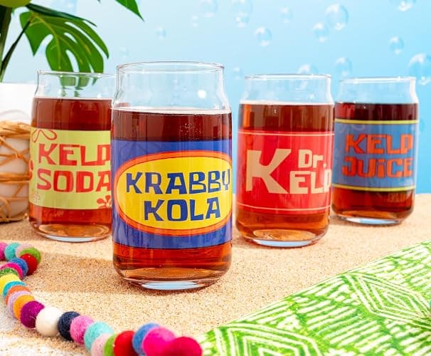 Silver Buffalo SpongeBob SquarePants 4 Piece Glass Set, 16 Ounces thumbnail 10
