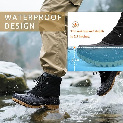 STQ Duck Boots for Women Waterproof Winter Boots Quilted Snow Boots thumbnail 3
