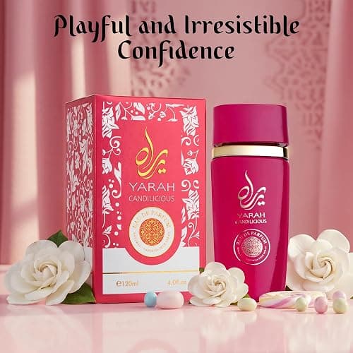 SAADAH Yarah Candilicious Eau De Parfum for Women 4.0 Fl.oz, 120ml Fruity Floral Gourmand Perfume, Sweet Strawberry Vanilla Cotton Candy, Gardenia Amber Musk, Long Lasting Luxury Fragrance thumbnail 4