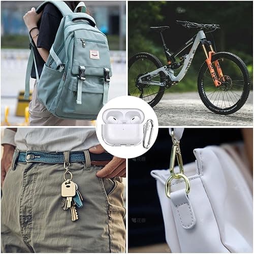 for AirPods 4th Generation Case Cover 2025, Military-Grade Shockproof, Soft TPU Highly Transparent Anti-Yellowing for AirPods 4 Case with Cleaning Kit & Carabiner, Clear White thumbnail 4