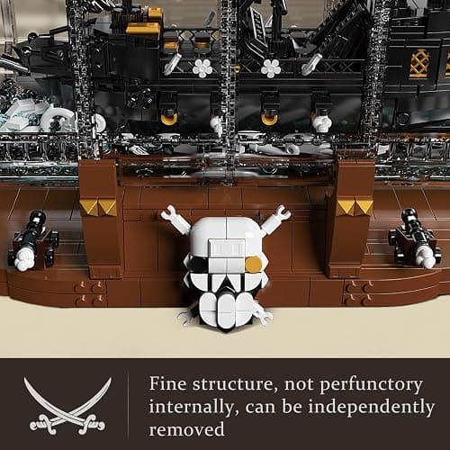 Mould King 10065 Drift Bottle with Black Pearl Ship Building Blocks Set, Pirate Ship in Bottle Model Building Kit with Display Stand, Collectible Bottle Toy for Adults (2206 Pieces) thumbnail 4