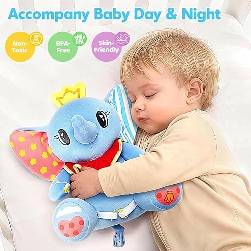 Hodurgyi Baby Toys 6-12 Months, Elephant Musical Plush with Lights, ABCs, Animal Sounds, Numbers, Infant Early Learning Toy,Christmas Birthday Gifts for 6+ Month Boys &Girls thumbnail 5