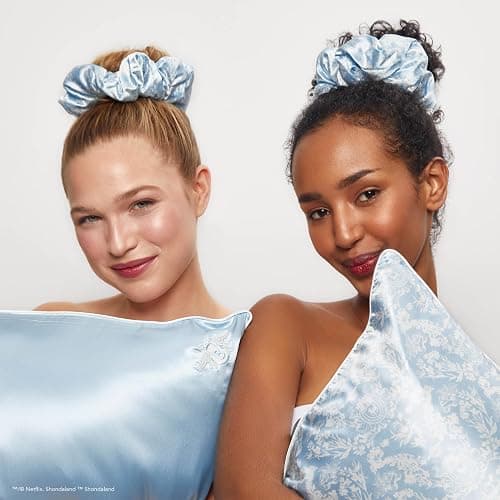 Kitsch x Bridgerton Satin Pillowcase with Zipper for Hair Skin, Softer Than Silk Pillow Cases, Wrinkle-Free, Cooling Satin Pillow Covers, Bridgerton - Toile De Blue, Standard Size (19"x26") thumbnail 6