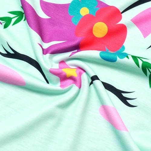 CHILDRENSTAR Pajama Sets for Girls Kids Pjs Summer Cotton Short Sleeve Sleepwear thumbnail 6