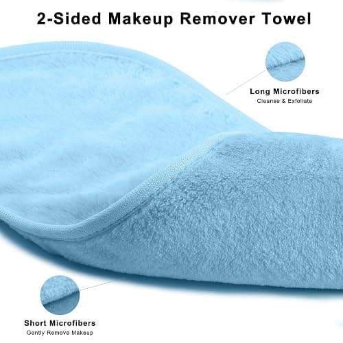 Real Perfection Spa Headband for Washing Face, Skincare Headband Wristband Set for Facial Mask Skin Care, Makeup Remover Towel Cloth Small Spray Bottle with Travel Makeup Bag Gifts for Women - Blue thumbnail 5