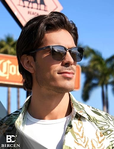 BIRCEN Polarized Sunglasses for Men UV - Protection Classic Shades for Driving Sports Fishing with Al-Mg Metal Frame thumbnail 2