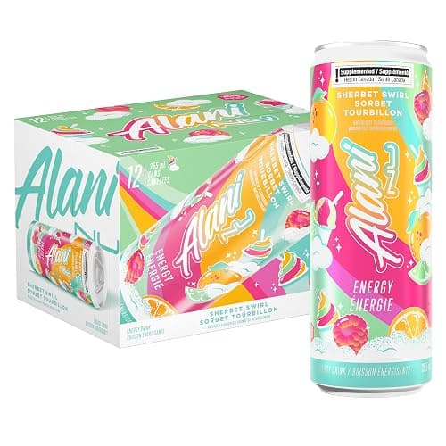 Alani Nu SHERBET SWIRL Sugar-Free, Low Calorie Energy Drinks | 140mg Caffeine | Zero Sugar | 15 Calories or Less | 355 mL Cans (12 Pack) - Image 1