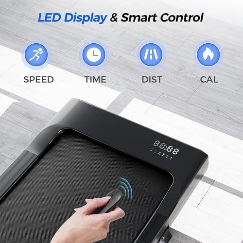 SupeRun Walking Pad with Incline, Under Desk Treadmill, 3 in 1 Portable Treadmills for Home with Remote Control LED Display, 2.5 HP Quiet Mini Treadmill for Office Home Use, 300 Lbs Capacity thumbnail 5