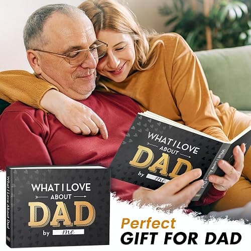 KYRAKO Fathers Day Gift for Dad from Daughter, Son, Kids - What I Love about Dad Book, Fill-in-the-Blank Book for Dad: Fun Prompt Notebook to Share Memories, Thoughtful Birthday Present & Keepsake thumbnail 4