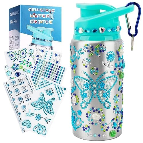 Graduation Gift for Kids - Birthday Girl Gifts Ideas for Kids 8-12 -5 6 7 8 9 10 Year Old, Fun DIY Arts and Crafts Gifts for Girls Birthday Ages 8-12 Decorate Your Own Water Bottle with Stickers Kit - Image 1