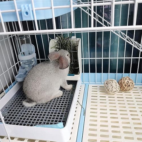 PODOO Rabbit Litter Box – Training Potty Tray for Guinea Pig & Small Pets · Spacious Grid Pan with Low Entrance, Easy-Clean & Odor-Resistant—Helps Keep a Clean Cage and Reduce Mess thumbnail 5