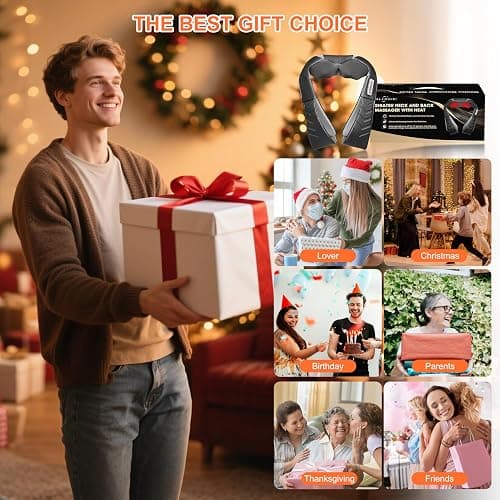 Alliggic Shiatsu Neck and Back Massager, Electric Shoulder Massager with Heat, Deep Tissue Kneading Massage for Pain Relief, Gifts for Dad Mom Friend Birthday Father's Day(NOT Cordless) thumbnail 7