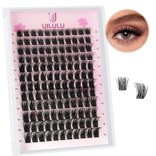 Uilulu Lash Clusters 10-18mm Natural Lashes Clusters D Curl False Eyelash Clusters DIY Eyelash Extensions Individual Cluster Lashes (U08 Lashes Only) thumbnail 2