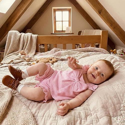 Nibbcoa Toddler Baby Girl Summer Outfit Cute Bow Flutter Sleeve Striped Ruffle Tops Dress Shorts Outfits Set 6M-4T thumbnail 3