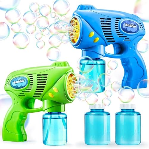 JOYIN 2 Kids Bubble Gun with 2 Bottles Refill Solution, Bubble Machine Gun for Toddlers Kids 4-8, Party Favors, Summer Toy, Outdoors, Easter, Birthday Gift thumbnail 9