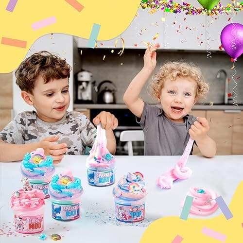 JOYIN Slime 3-Pack Bundle, Manta Ray, Bubblegum Unicorn, Strawberry Milk Cow, Soft, Non-Sticky, Mess-Free,Slime Bulk Toys for Kids, Boys and Girls Birthday Gifts Party Favors thumbnail 7