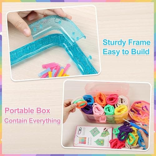 IQKidz Weaving Loom Kit Toys, DIY Arts and Crafts for Kids and Adults, Ideal Gifts for Girls Ages 5 6 7 8-12 13, Easy Potholder Loom Knitting Activity for Beginners, 224 Craft Loops thumbnail 2