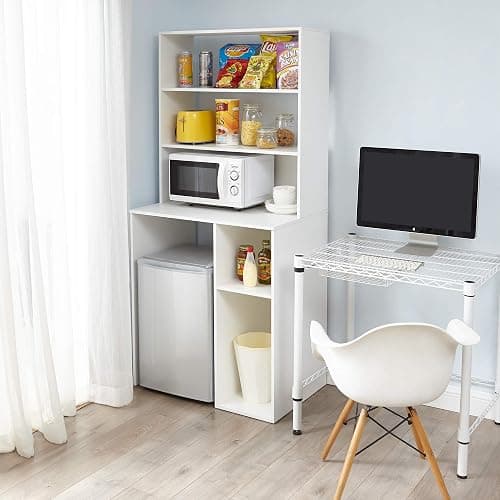 Yak About It Mini Fridge Dorm Station with Top Shelf - White thumbnail 2