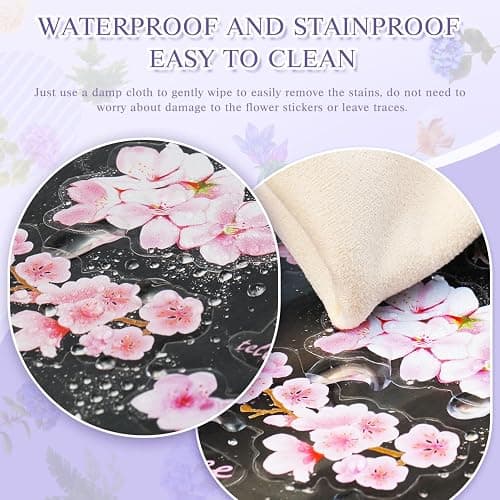 160Pcs Natural Flower Stickers for Scrapbooking,Self-Adhesive Transparent Flower Stickers Scrapbook Supplies Journaling Supplies for Adult Card Making Letters DIY Water Bottle Cards Decoration (160) thumbnail 4