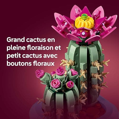 LEGO Botanicals Cactus Fleuri - Set de Plante Artificielle en Pot - 2 Cactus & Fausses Fleurs - Décoration Chambre DIY - Cadeau d'anniversaire pour Fille 9 Ans ou Adulte Passionné.e de Plantes 11509 thumbnail 6