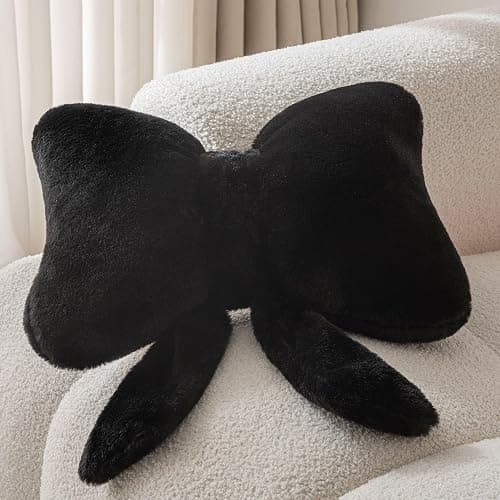 Novohive Bow Pillow Throw Pillows Butterfly Shaped Decorative Cute Pillows for Bed Sofa Cute Home Decor,Black 10 * 8inch thumbnail 6
