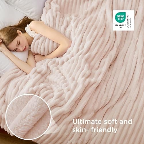 Bedsure GentleSoft Crystal Pink Full Blanket for Bed - Cozy Soft Blankets for Women, Cute Large Throws for Girls, 84x90 Inches thumbnail 5