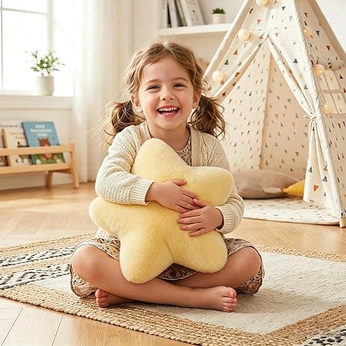 Nmkopzy 15.4 Inch Star Pillow Cute Yellow Decorative Throw Pillows for Couch Bed Sofa, Aesthetic Star Shaped Soft Floor Cushions for Living Room Bedroom Decor (Goose Yellow, 15.4" x 15.4") thumbnail 4