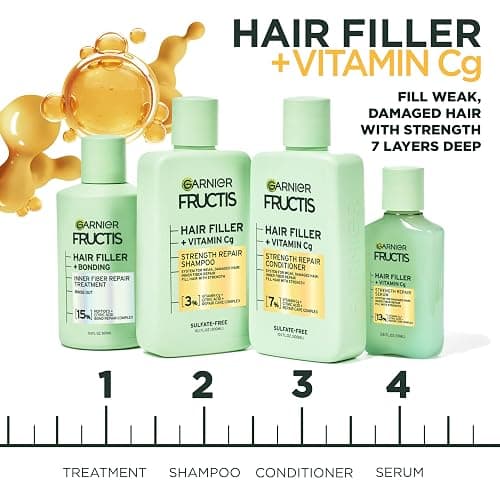Garnier Fructis Hair Filler Strength Repair Serum Treatment with Vitamin Cg, Hair Serum for Weak, Damaged Split Ends, 3.8 Fl Oz, 1 Count thumbnail 5