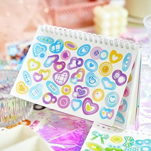2500PCS Kpop Photocard Stickers Book - Glitter, Butterfly, Heart, Ribbons Deco Stickers for Kids, Girls, Boys thumbnail 6