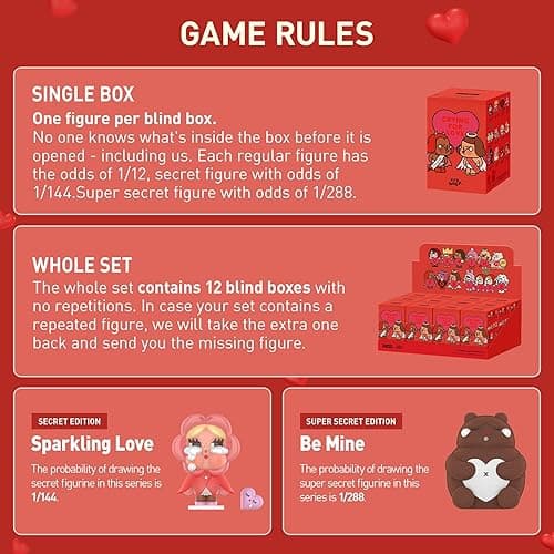POP MART Crybaby Crying for Love Series Figures, Blind Box Figures, Random Design Action Figures Collectible Toys Home Decorations, Single Box thumbnail 4
